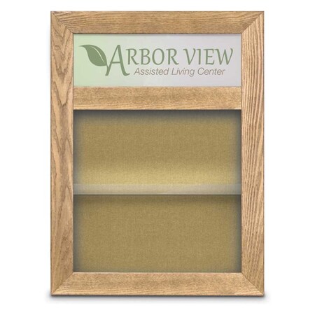 United Visual Products Outdoor Enclosed Combo Board, 48"x36", Gold Frame/Grey & Rubber UVCB4836ODG-GREY-RUBBER